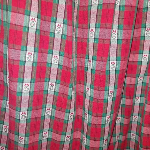 90s Bechamel Christmas Plaid Maxi Holiday Skirt Cotton Folk Skirt Red & Green 12 - Picture 5 of 10